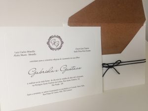 Convite envelope forro no Kraft